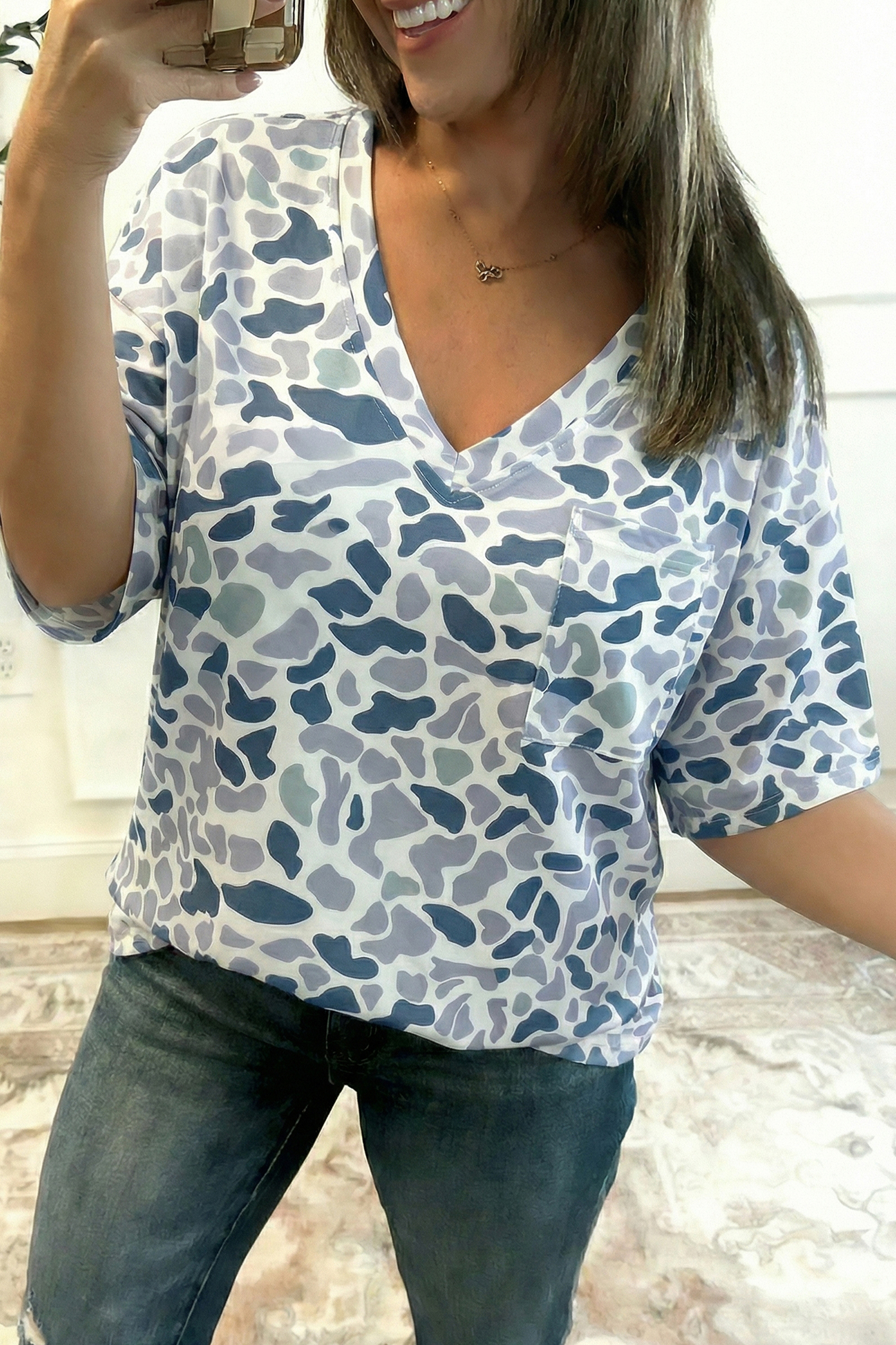 Beige Camo Print Wide Leg Casual Pants - loveforevers