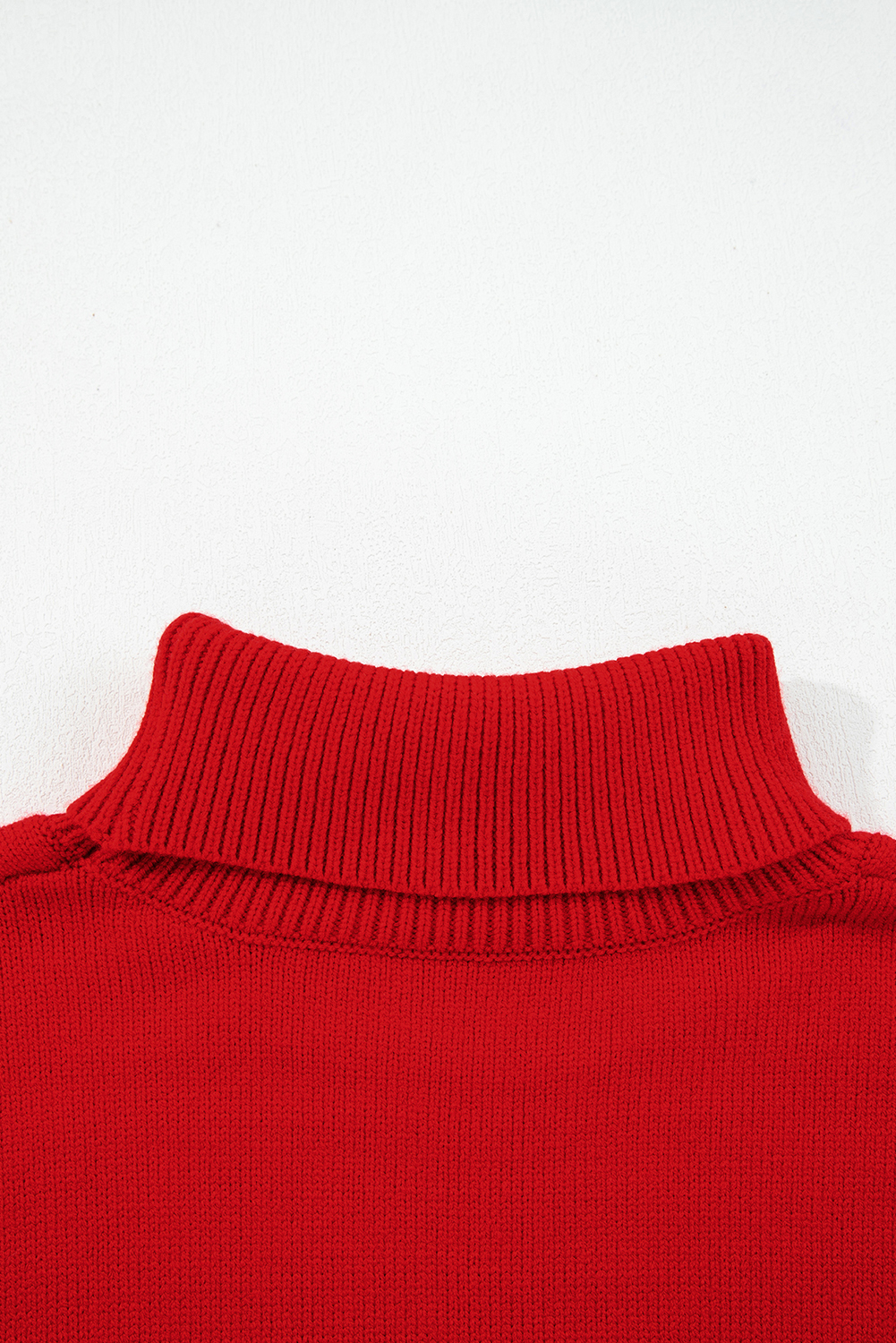 Fiery Red Merry Snowflake Pattern Christmas Turtleneck Sweater - loveforevers