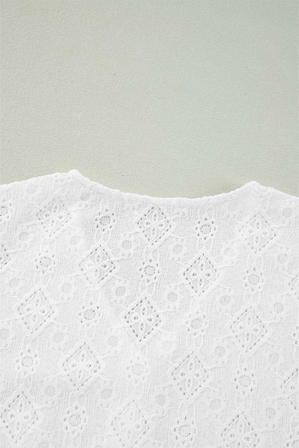 White Lace Puff Sleeve V Neck Button Up Shirt - loveforevers