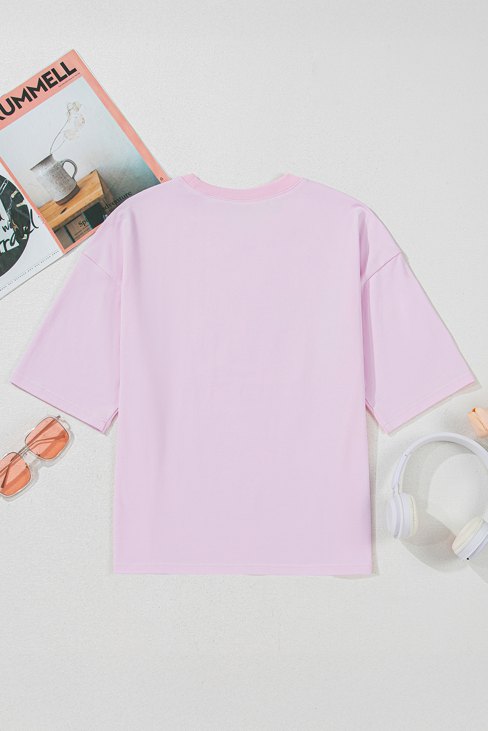 Myosotis Flag Bow Graphic Crewneck Tee - loveforevers