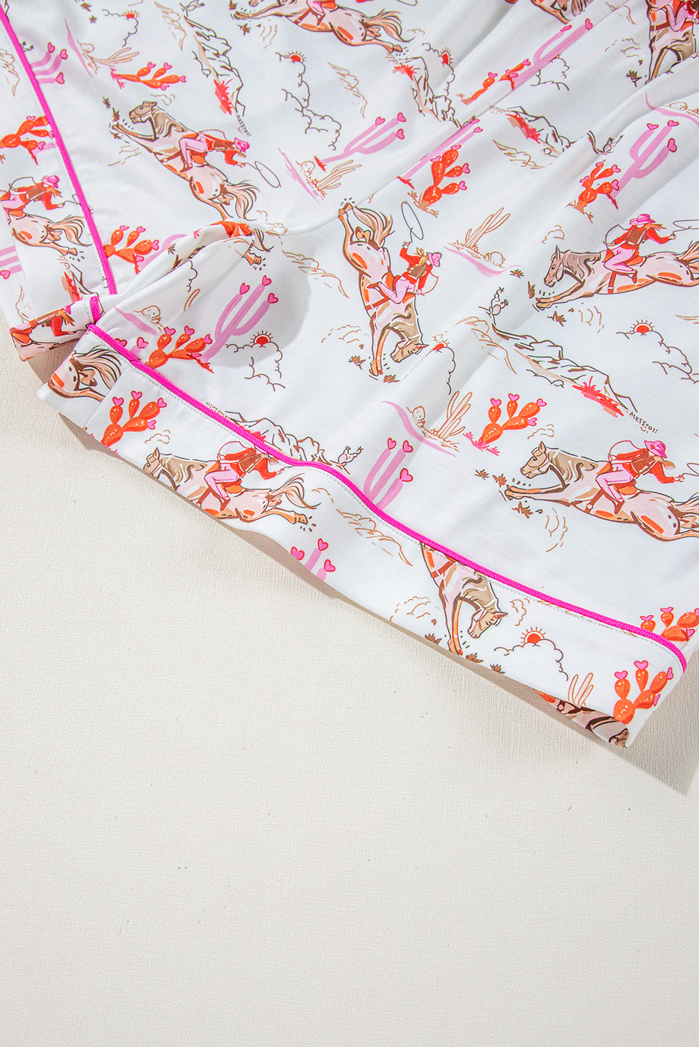 White Cowgirl Country Print Pajamas Set - loveforevers
