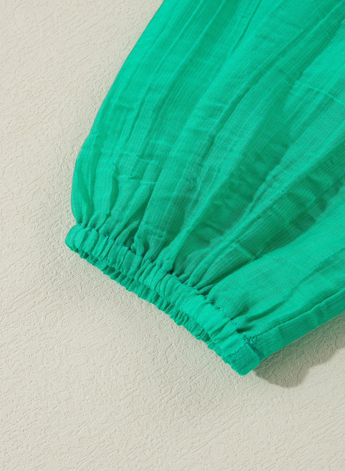 Sea Green Frilly V Neck Puff Sleeve Drawstring Shift Mini Dress - loveforevers