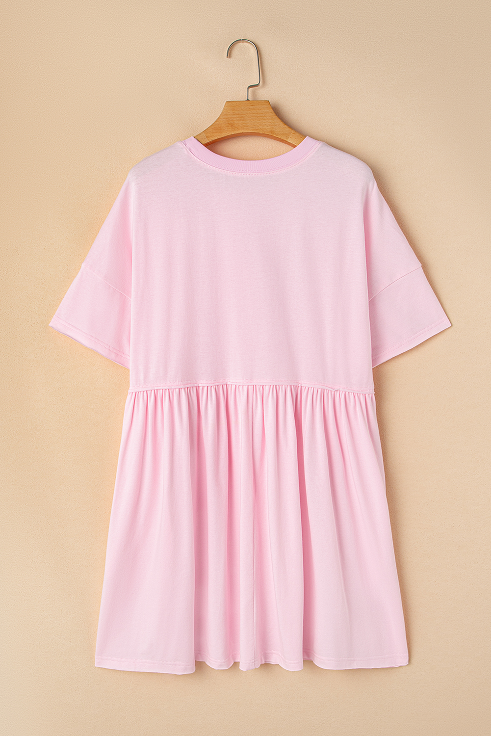 Light Pink American Flag Inspired Sequin Disco Ball Patched Shift Mini Dress - loveforevers