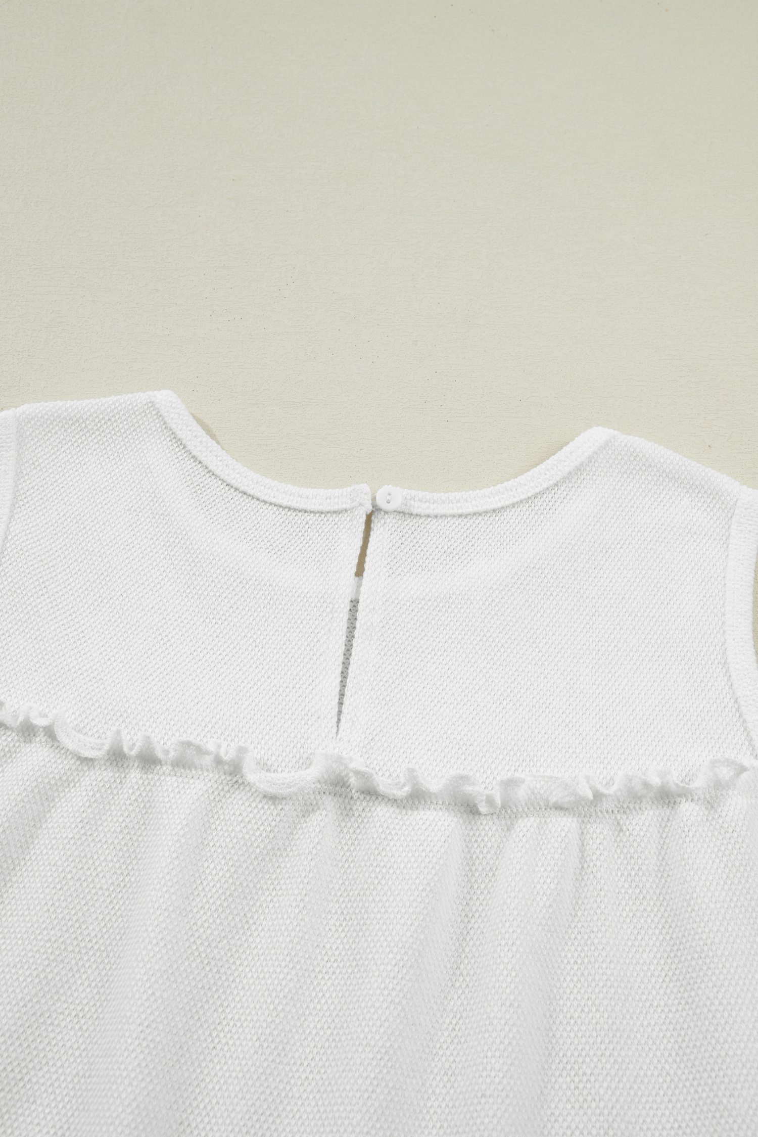 White Tiered Frill Trim A-line Tank Top - loveforevers