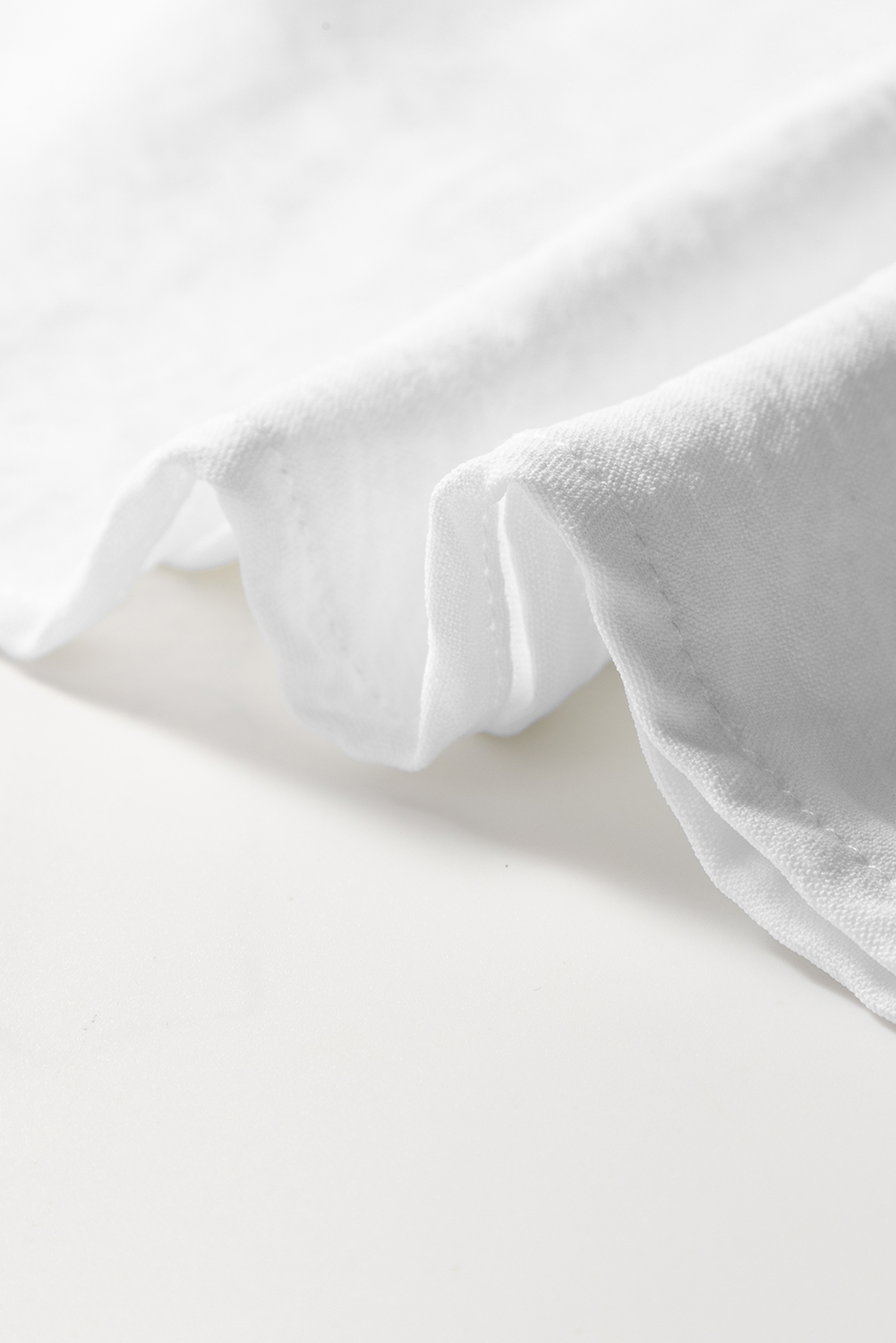 White Embroidered Ruffle Trim Textured Blouse - loveforevers