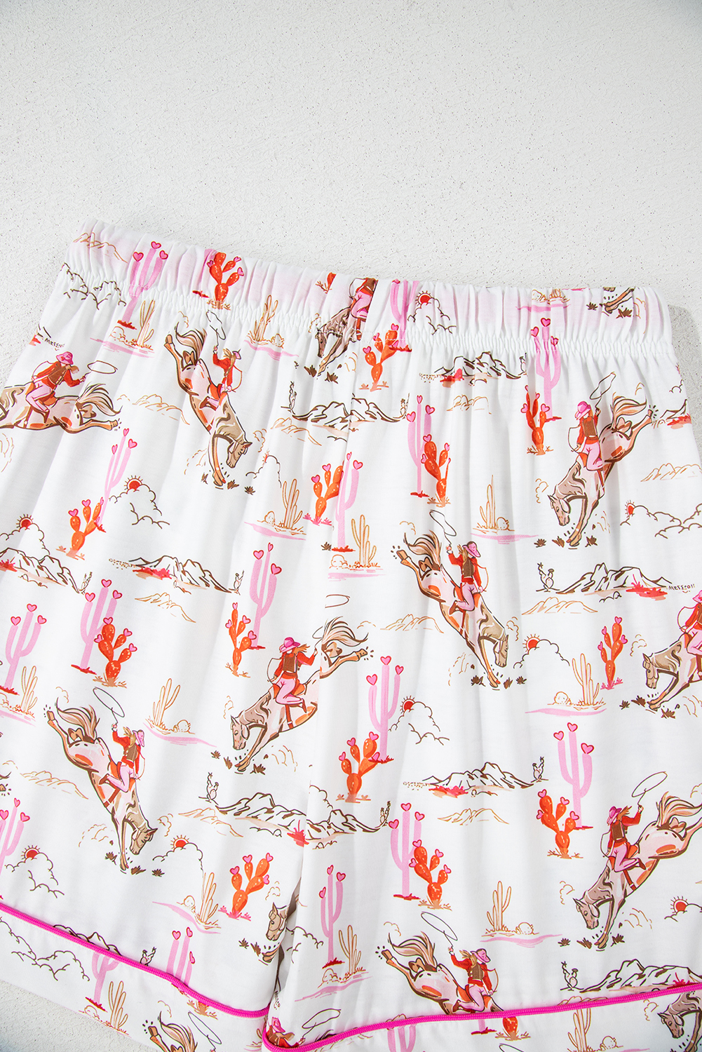 White Cowgirl Country Print Pajamas Set - loveforevers