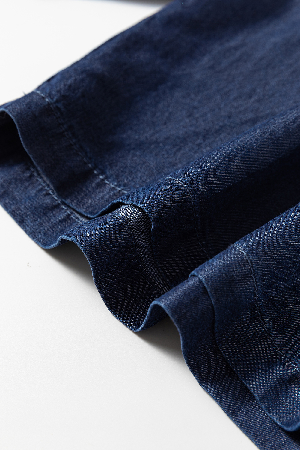 Black Side Pockets Frilled Smocked High Waist Wide Leg Jeans - loveforevers