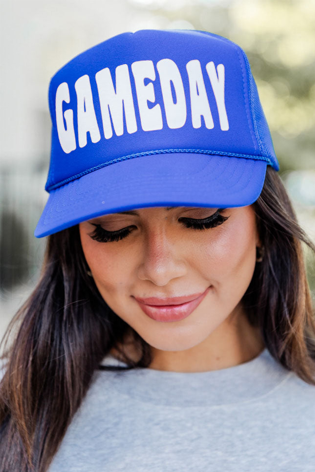 Bluing GAME DAY Rugby Football Mesh Back Baseball Cap - loveforevers