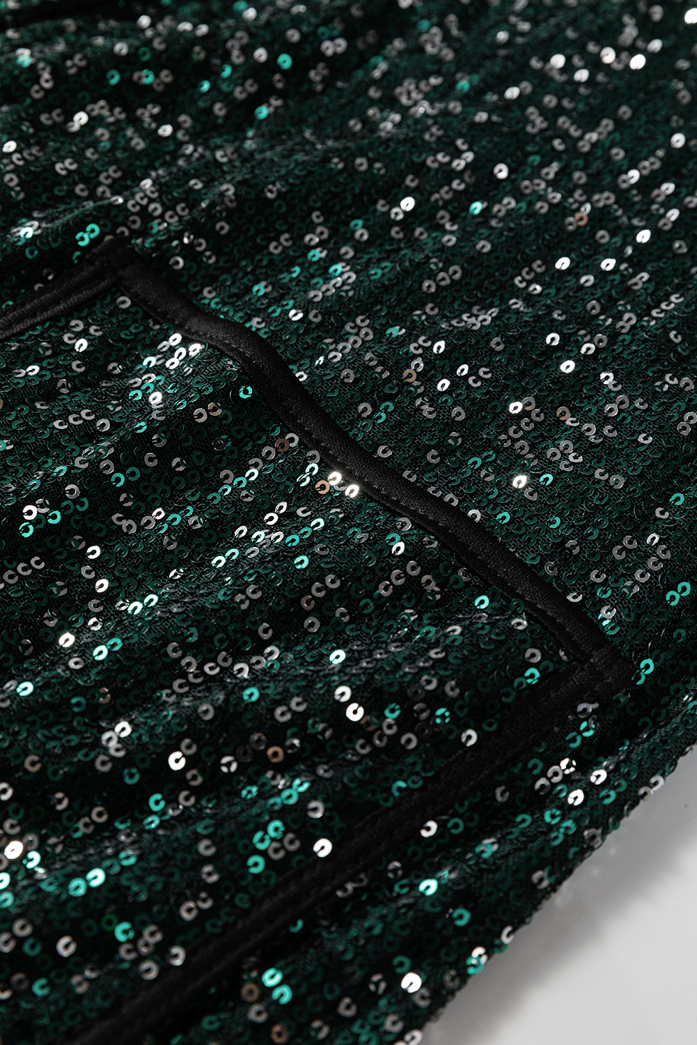 Evergreen Glitter Sequin Open Front Long Sleeve Top - loveforevers