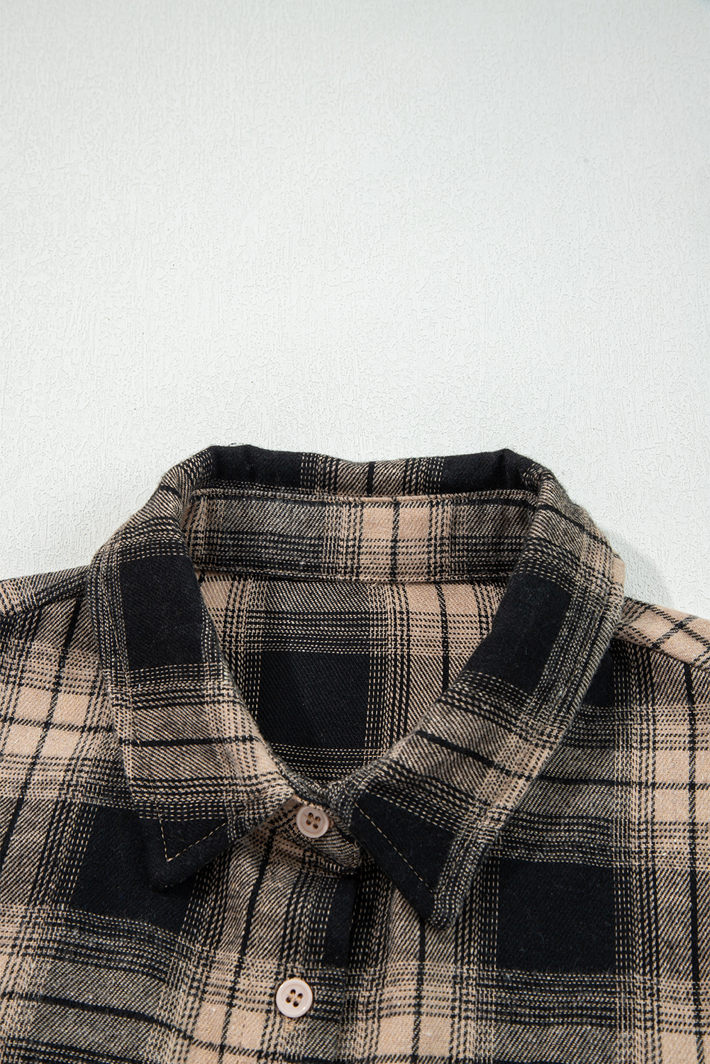 Multicolour Retro Plaid Double Flap Pocket Brushed Shacket - loveforevers