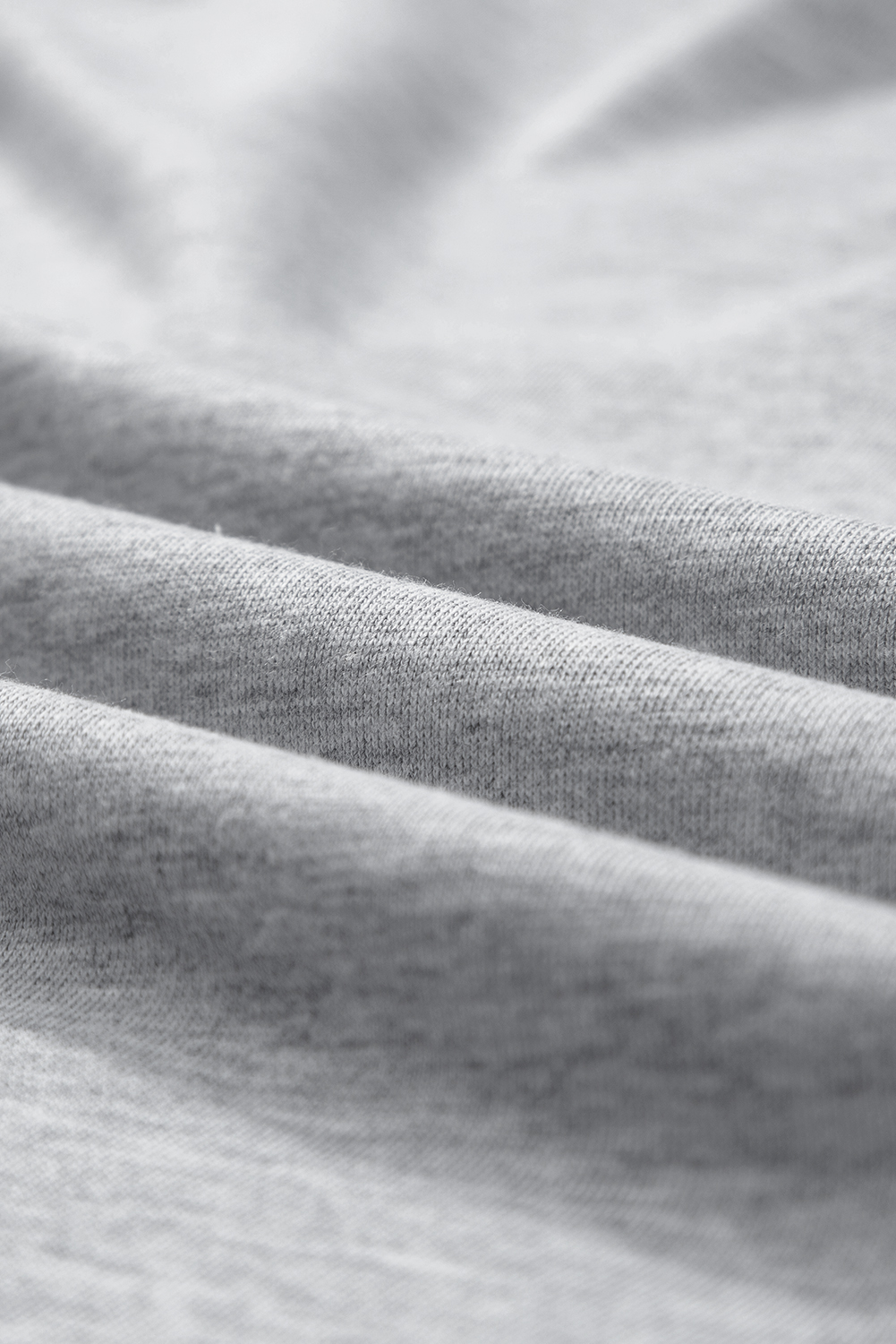 Light Grey USA Lettering Patch Notched Neck Loose Tee - loveforevers