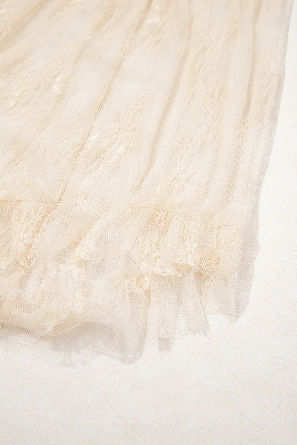 Apricot Lace Cascading Tiered High Waist Maxi Skirt - loveforevers
