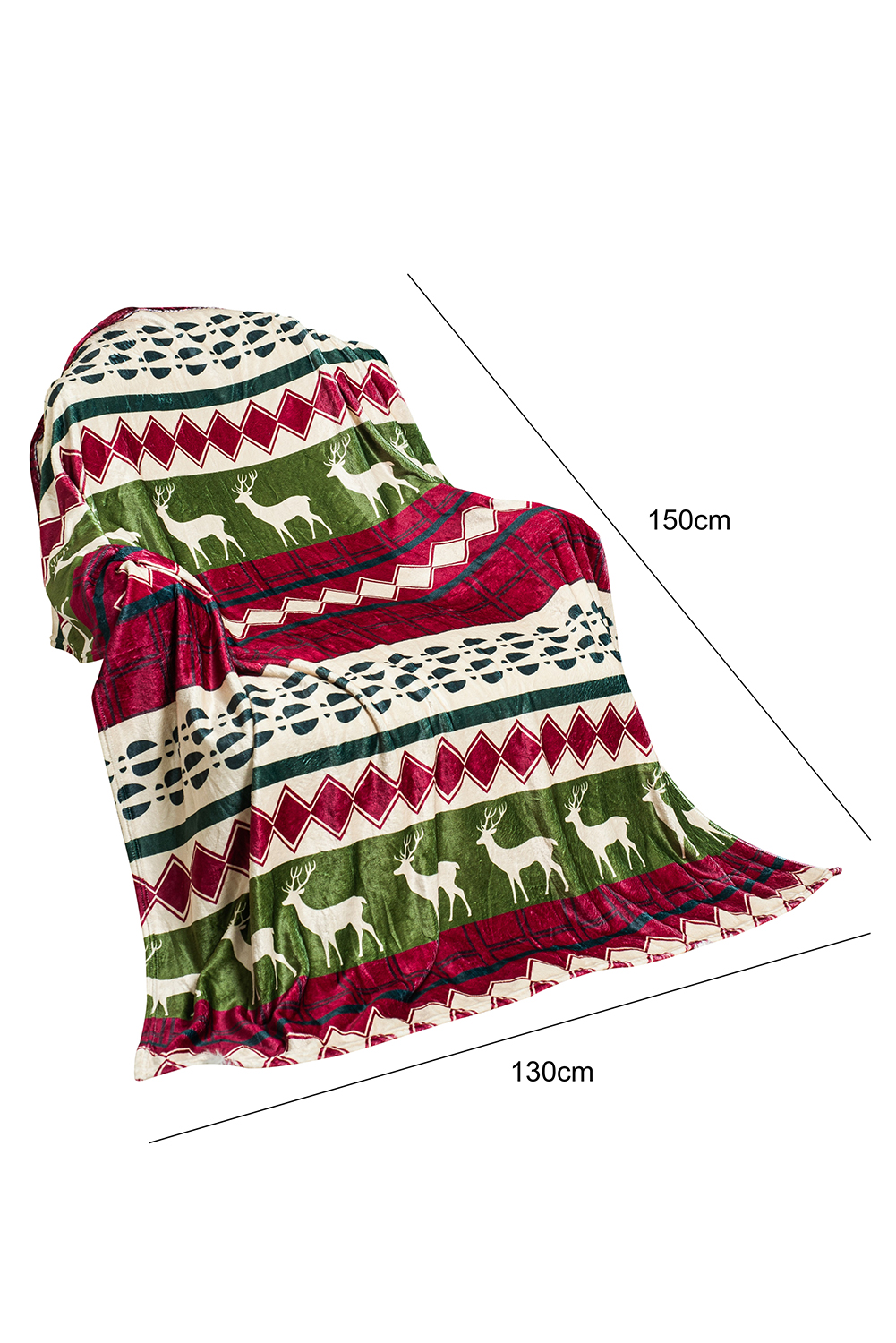 White Christmas Reindeer Snowflake Printed Sherpa Blanket - loveforevers