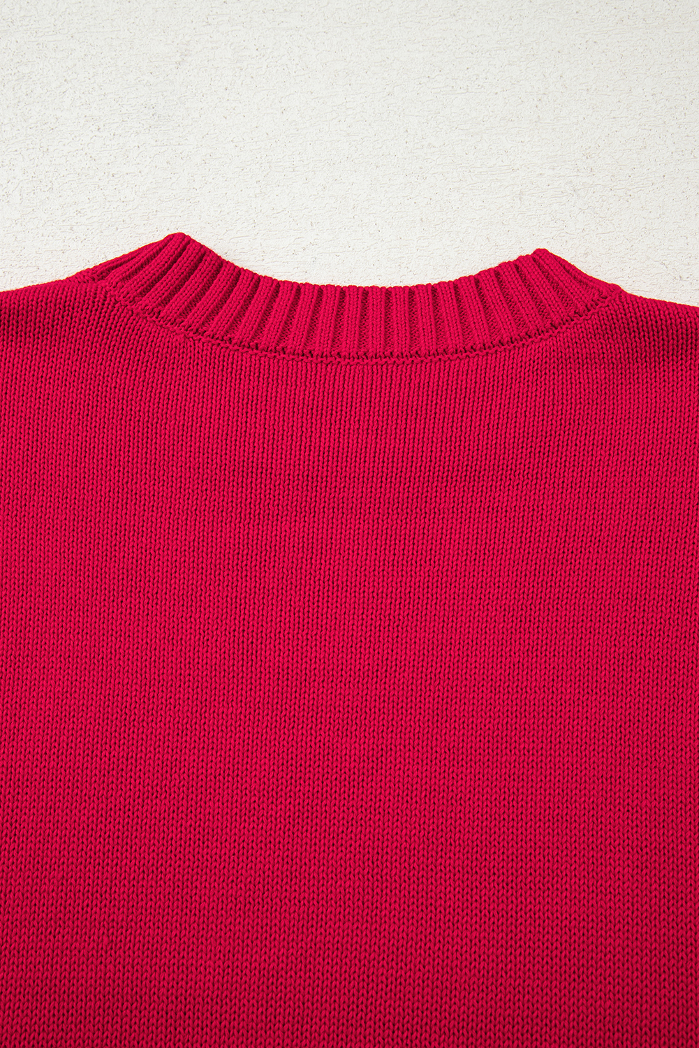 Fiery Red MERRY Letter Pattern Christmas Holiday Baggy Sweater - loveforevers