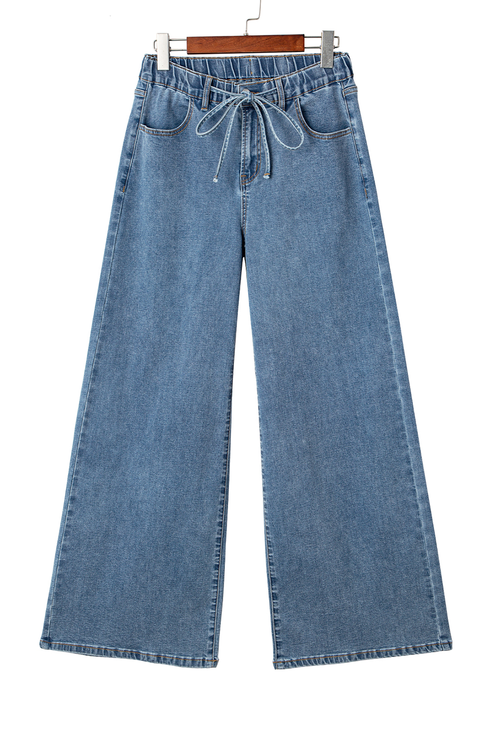 Dusk Blue Medium Wash Super Wide Leg Denim Pants - loveforevers