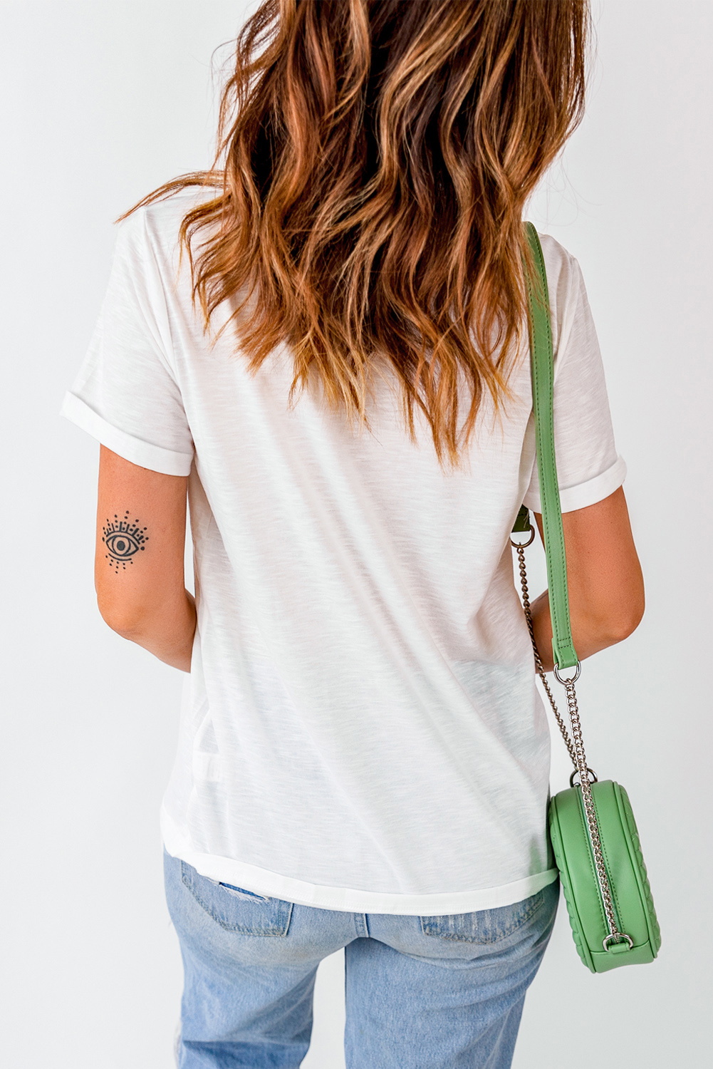 White Sequined Lucky St.Patricks Day Graphic Tee - loveforevers