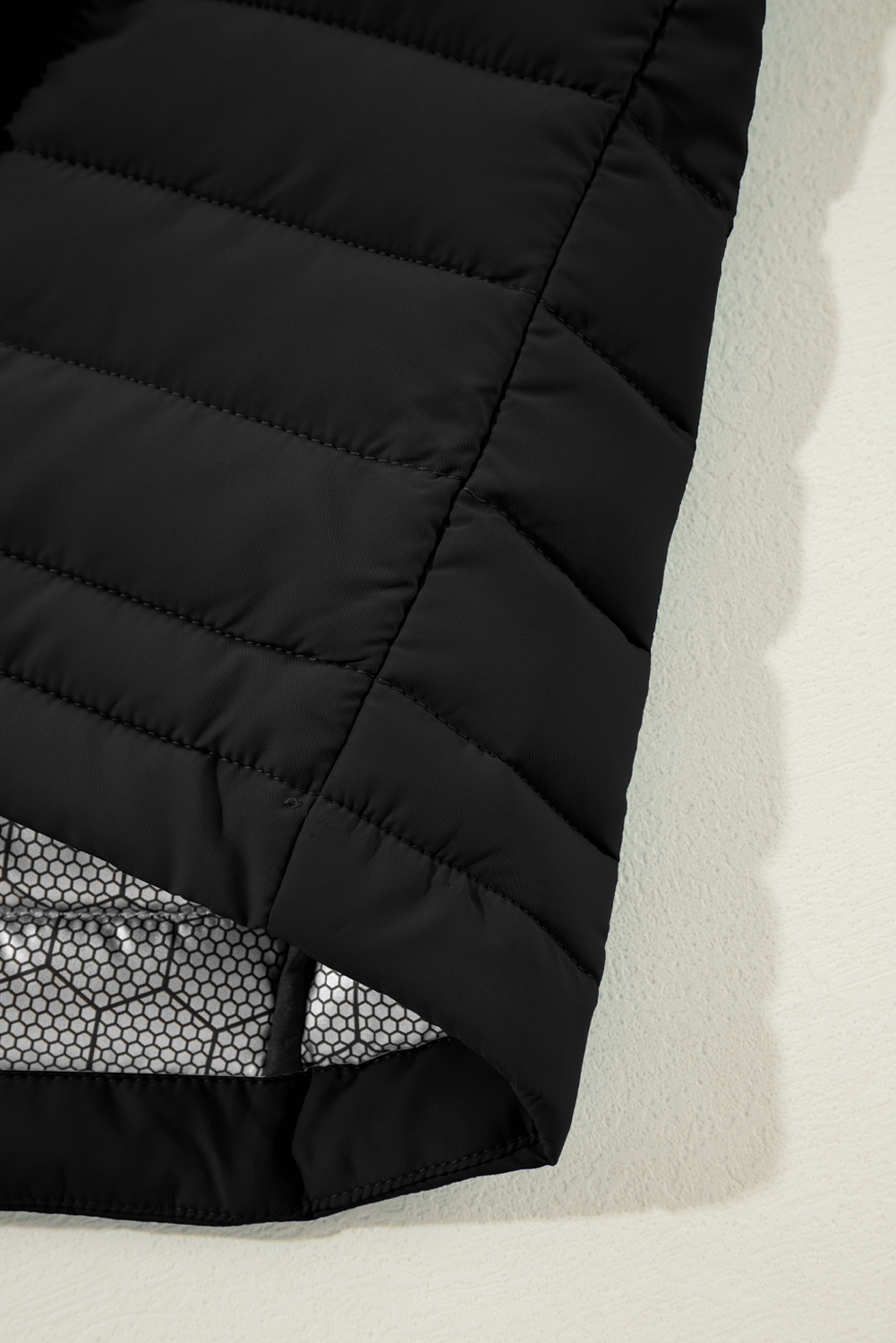 Silvery Plush Collared Quilted Zipped Puffer Vest - loveforevers