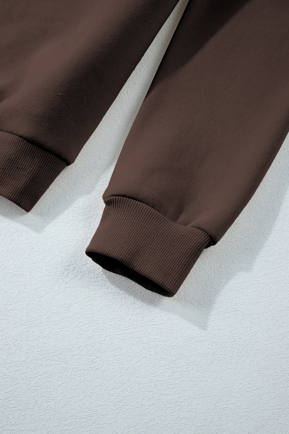 Dark Brown Solid Collared Sweatshirt and High Waist Pants Active Set - loveforevers