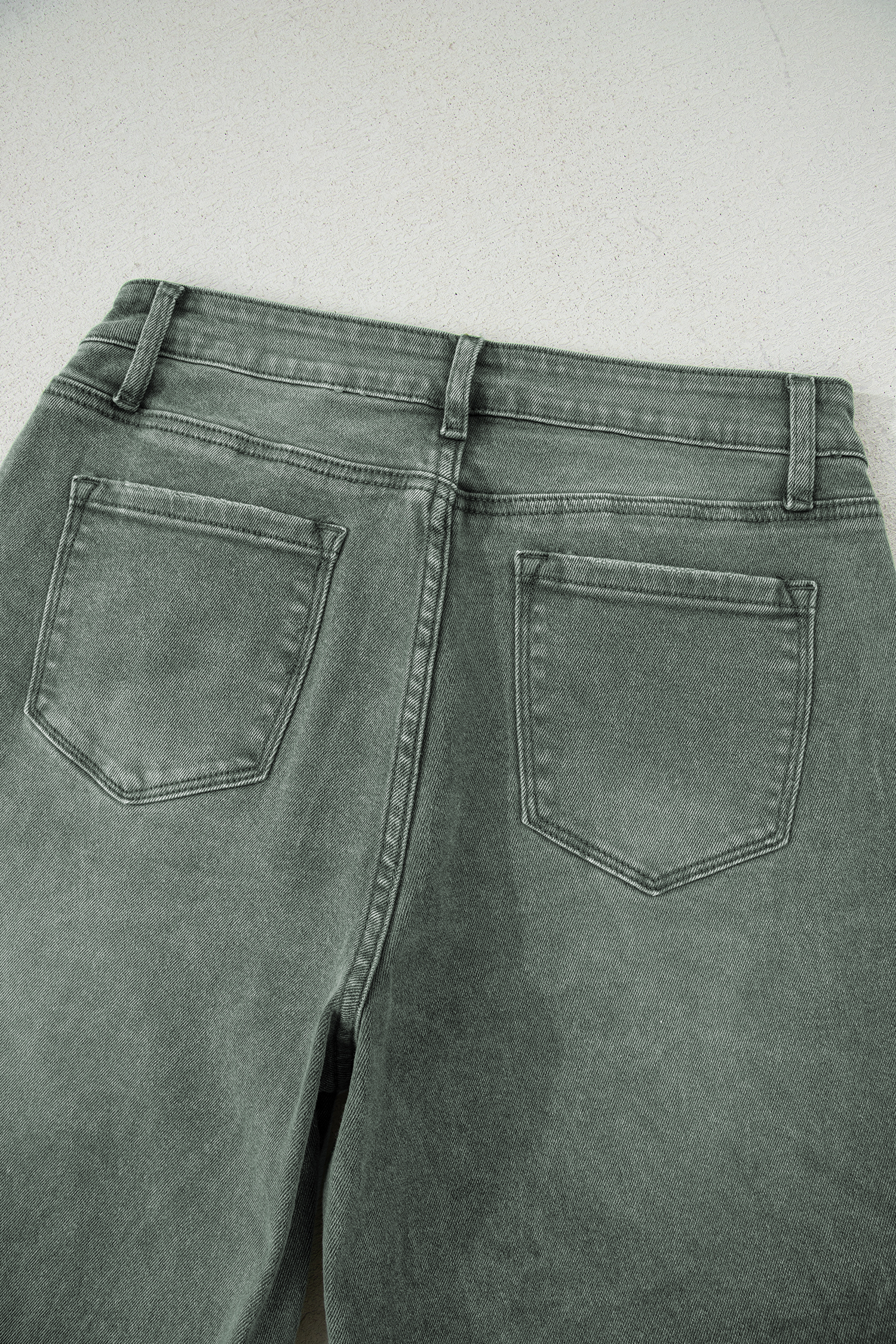 Four Leaf Clover Slight Distressed Raw Edge Wide Leg Jeans - loveforevers