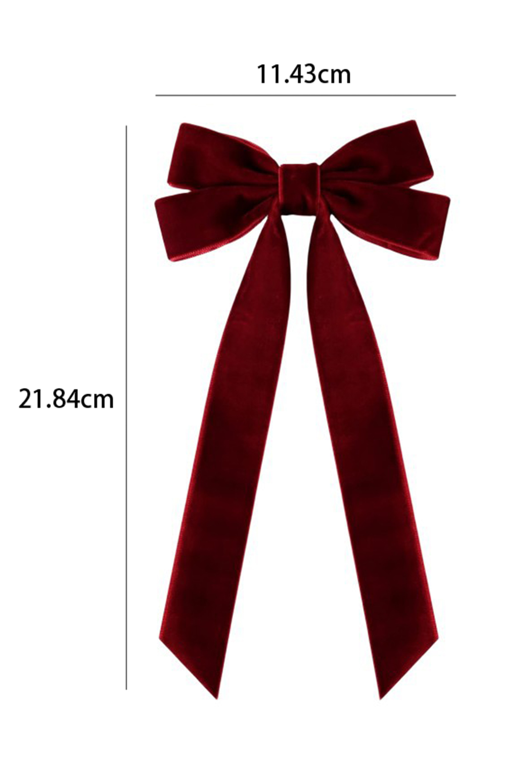 Red Sandalwood Velvet Bowknot Frenchy Girl Fashion Hair Clip - loveforevers