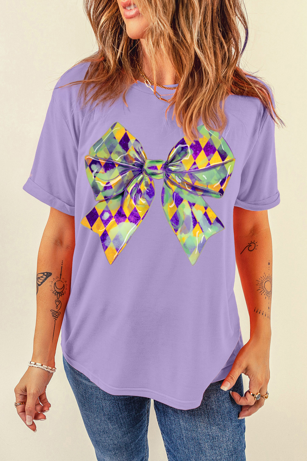 Wisteria Sequin mardi gras Graphic T Shirt - loveforevers