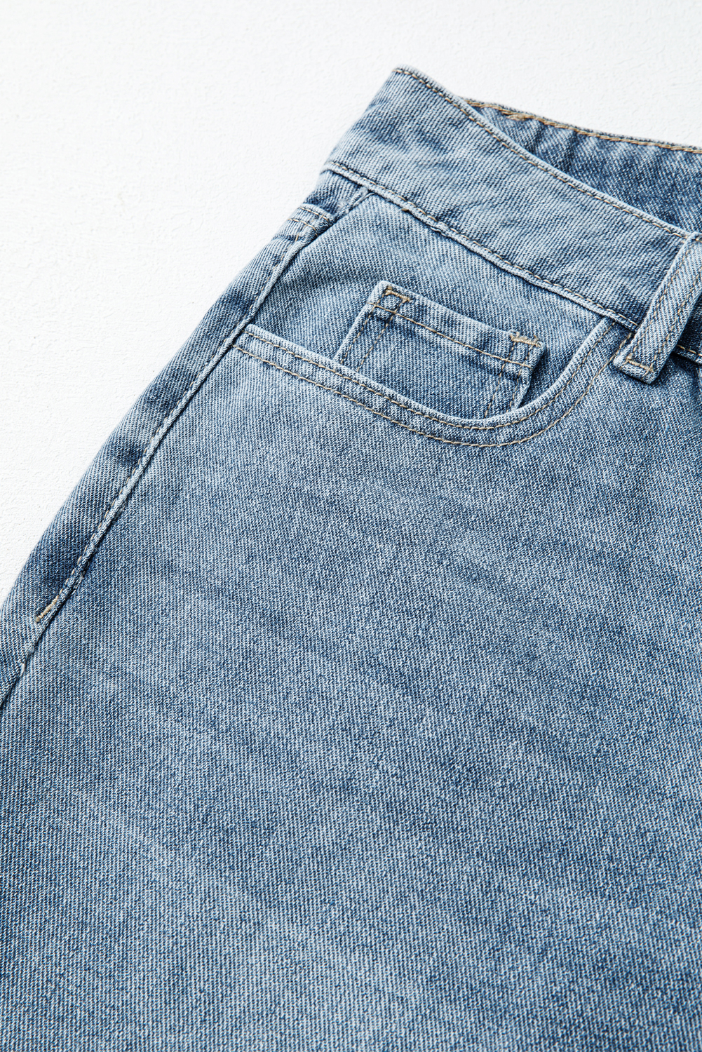 Dusk Blue Embroidered Cropped Wide Leg High Waist Jeans - loveforevers