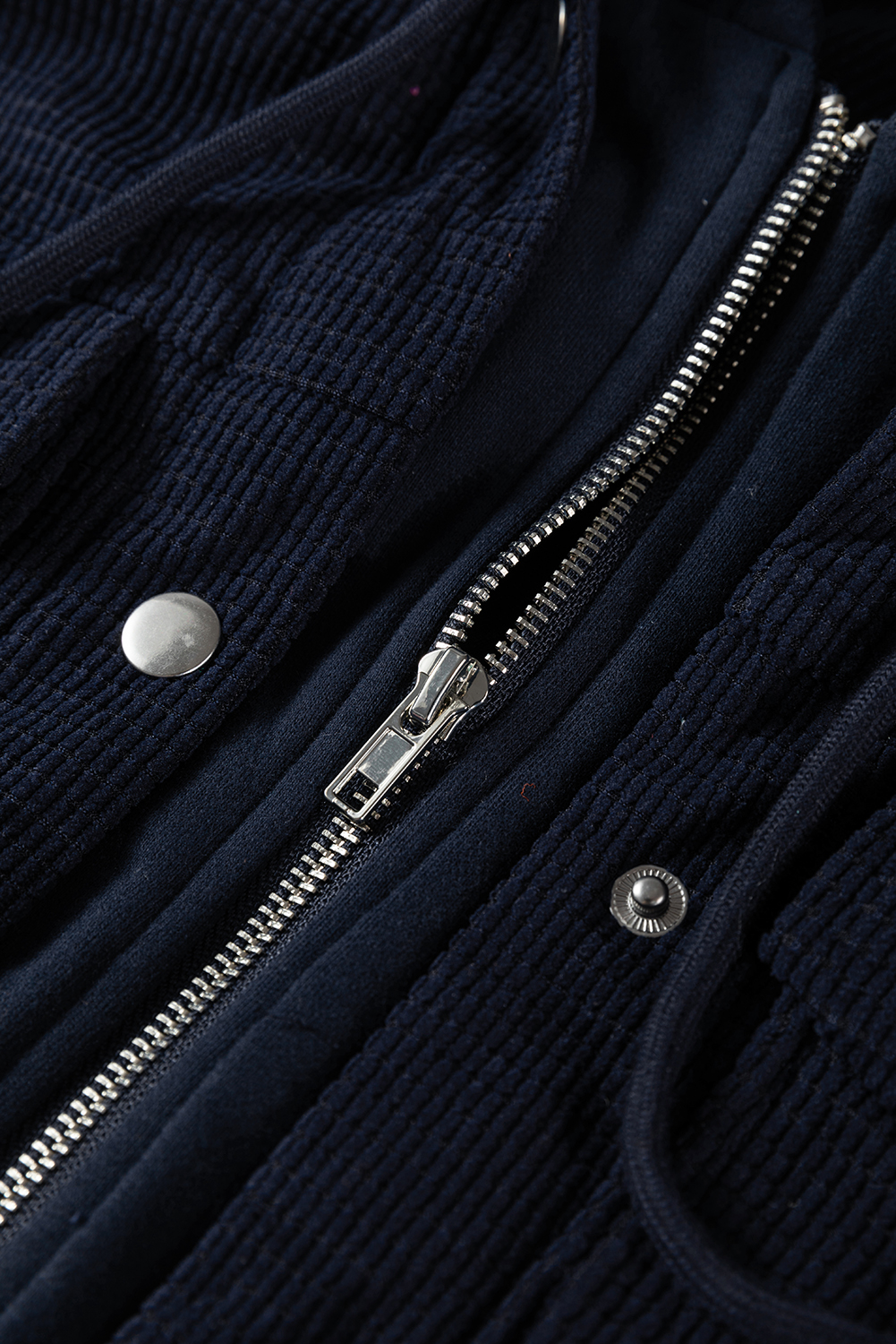 Sail Blue 2 in 1 Thermal Knit Textured Hooded Jacket - loveforevers