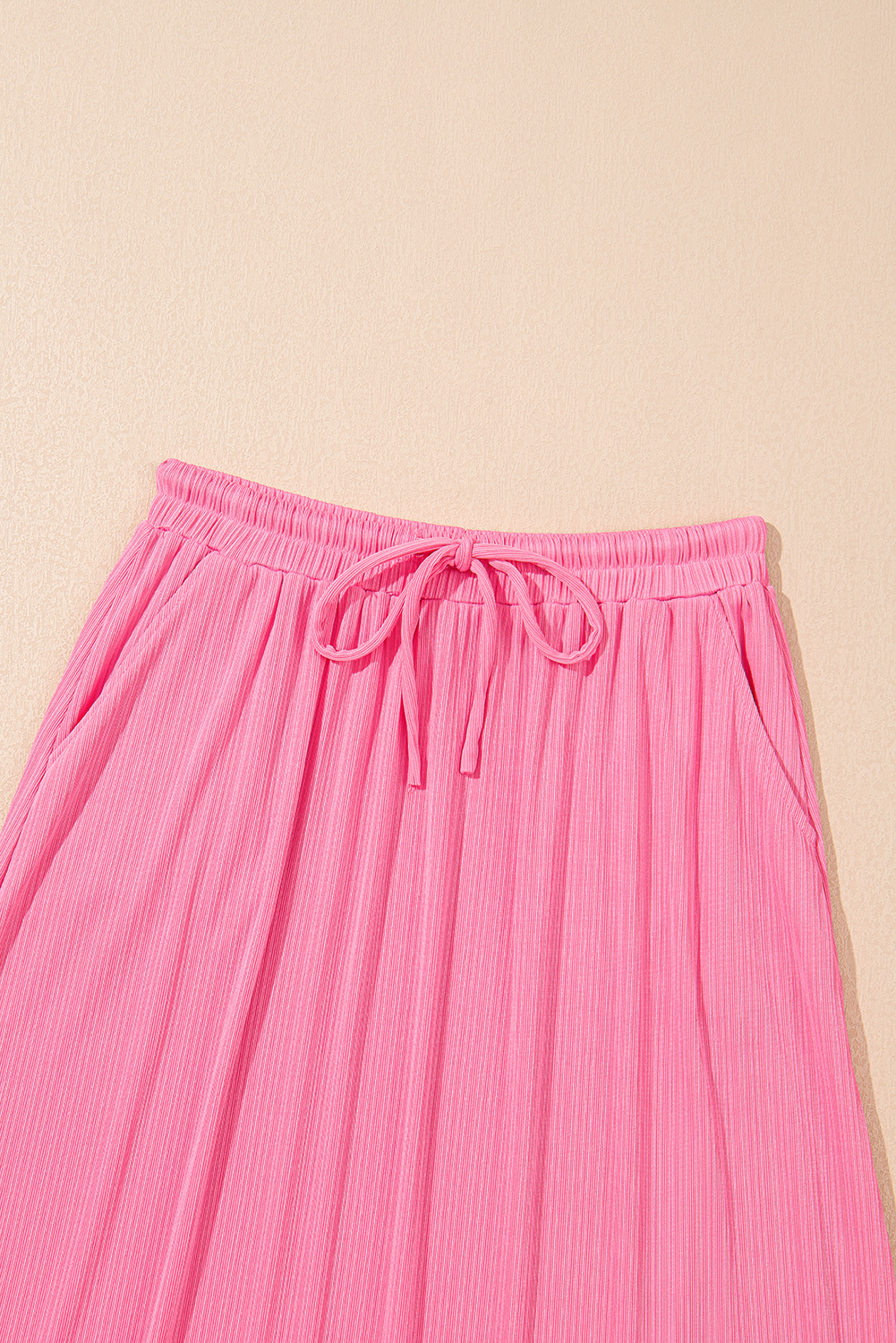 Bonbon Textured Ruffle Trim Crop Vest Lace-up Long Skirt Set - loveforevers