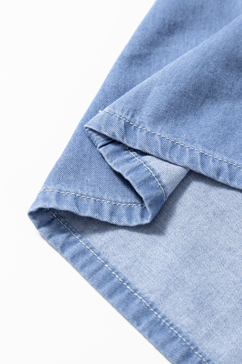 Myosotis Chambray Deep V Neck Bracelet Sleeve Maxi Dress - loveforevers