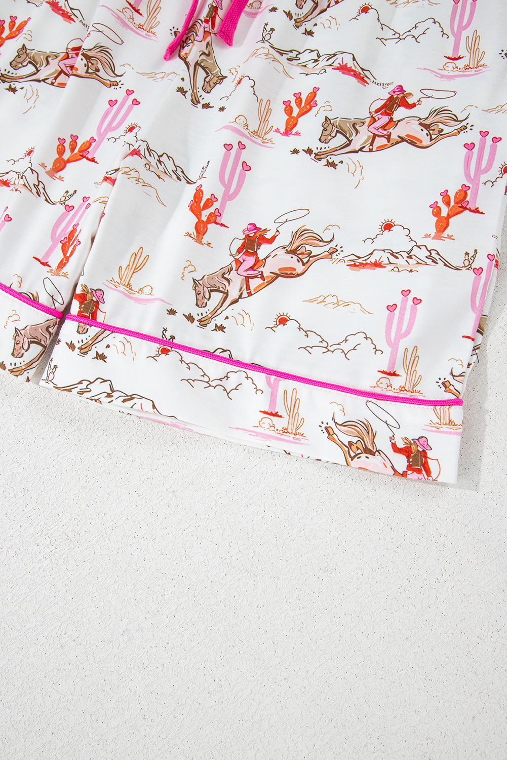 White Cowgirl Country Print Pajamas Set - loveforevers