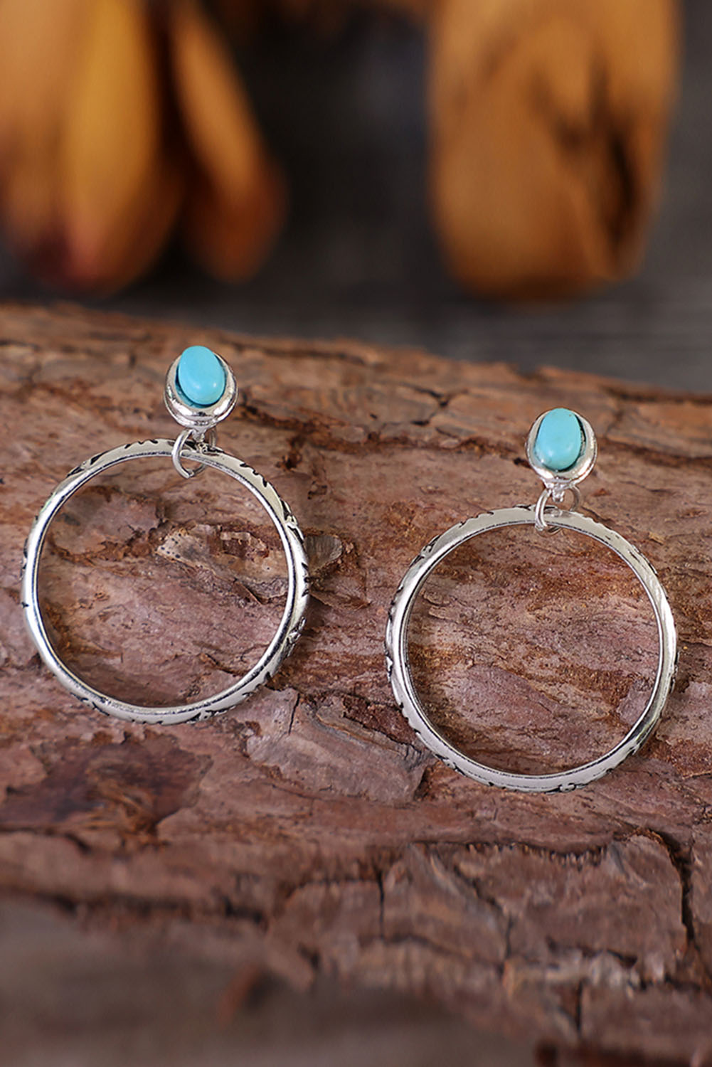 Bold Ring Turquoise Stud Earrings - loveforevers