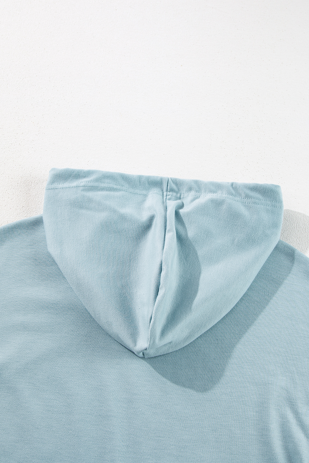 Iceland Blue Solid Ruffled Hem Loose Fit Tunic Hoodie - loveforevers