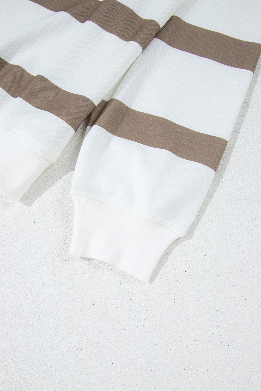 Brown Stripe Striped Drop Shoulder Pullover and Jogger Pants Set - loveforevers