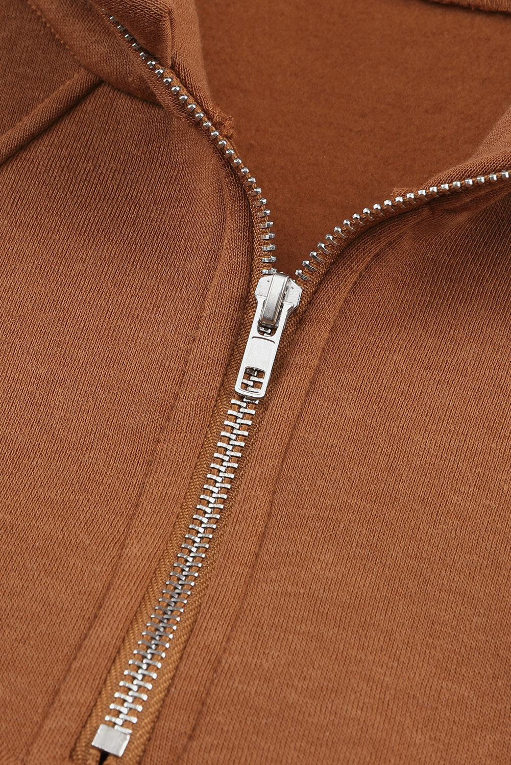 Brown Quarter Zip Kangaroo Pocket Hoodie - loveforevers