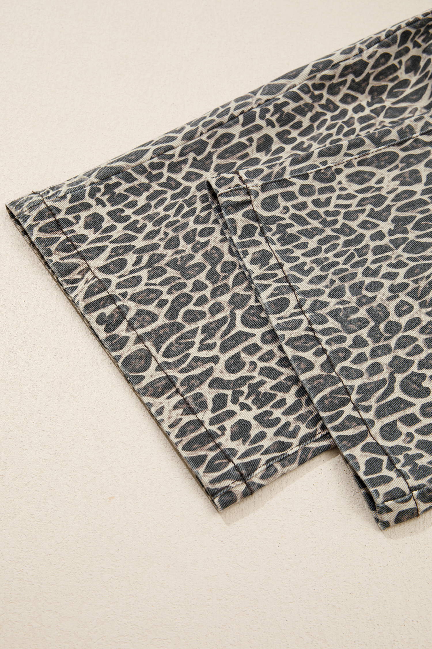 Brown  Leopard Print Straight Leg Loose Denim Overall Jumpsuit - loveforevers