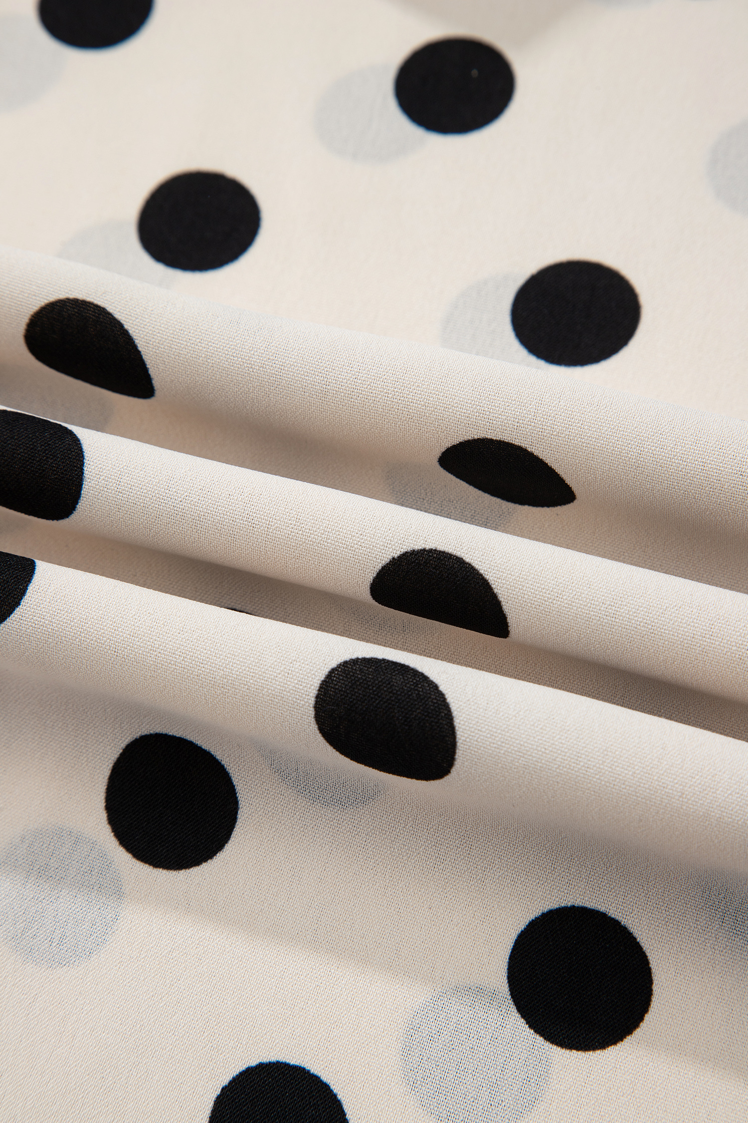 White Polka Dot Print Patched Pocket Loose Pants - loveforevers