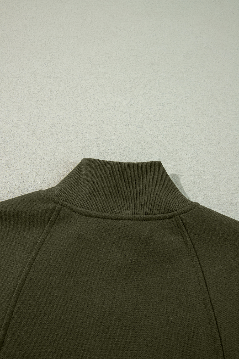 Fushia Zipped Neck Pullover Drop Shoulder Sweatshirt - loveforevers