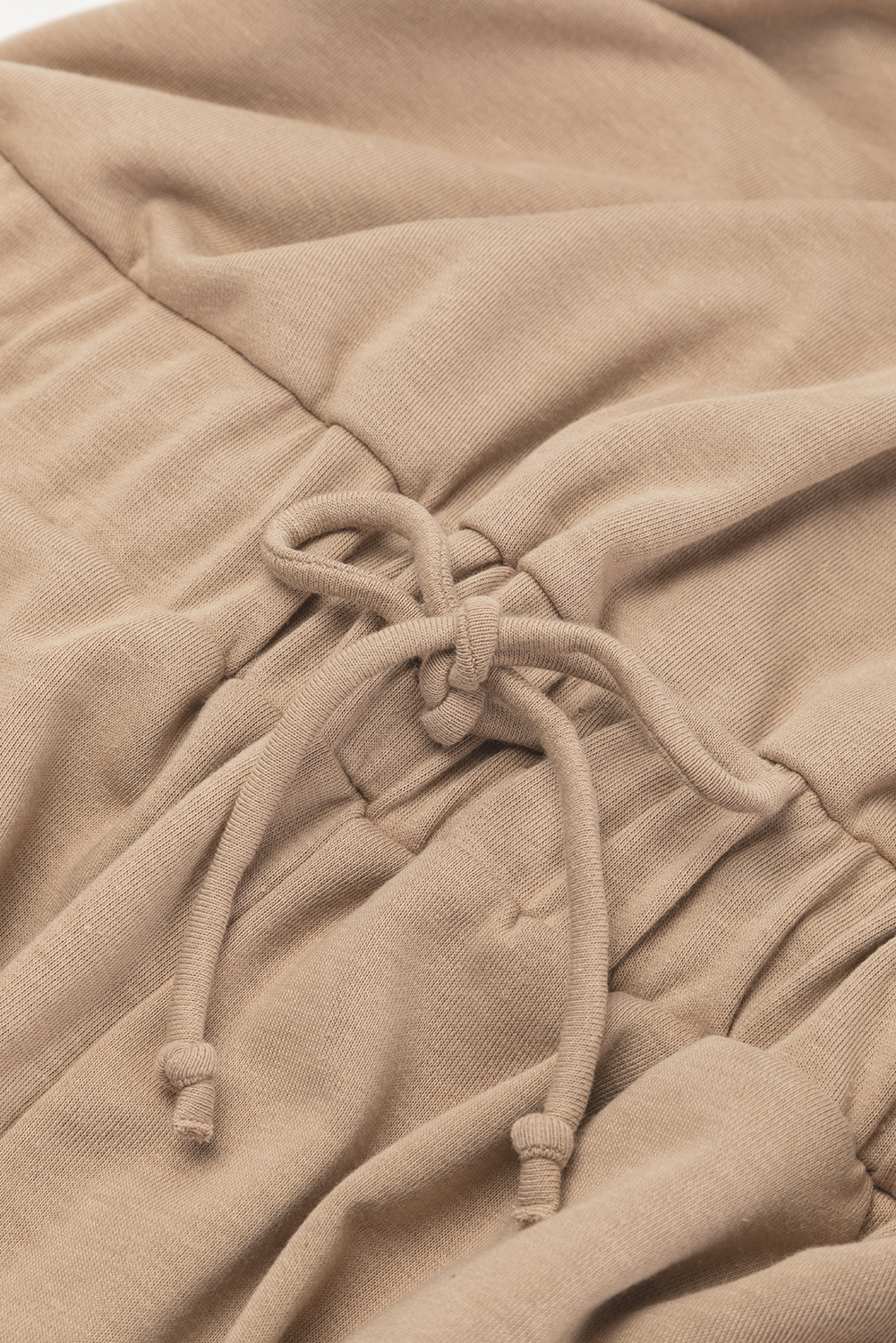 Light French Beige Cap Sleeve Open Back Drawstring Jogger Jumpsuit - loveforevers
