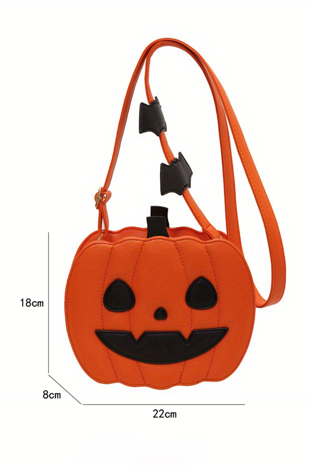 Carrot Devilish Halloween Pumpkin PU Leather Stitched Shoulder Bag - loveforevers