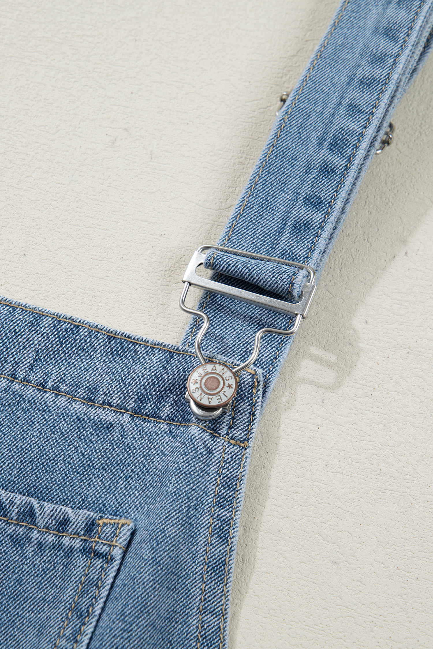 Dusk Blue Pleated Wide Leg Retro Pocketed Denim Jumpsuit - loveforevers
