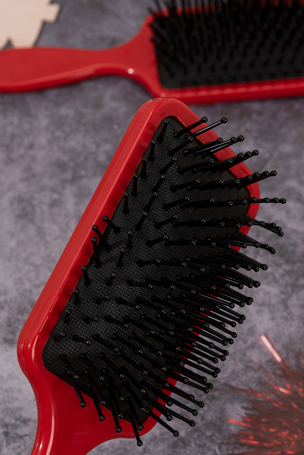 Racing Red Christmas Themed Print Paddle Hair Brush - loveforevers