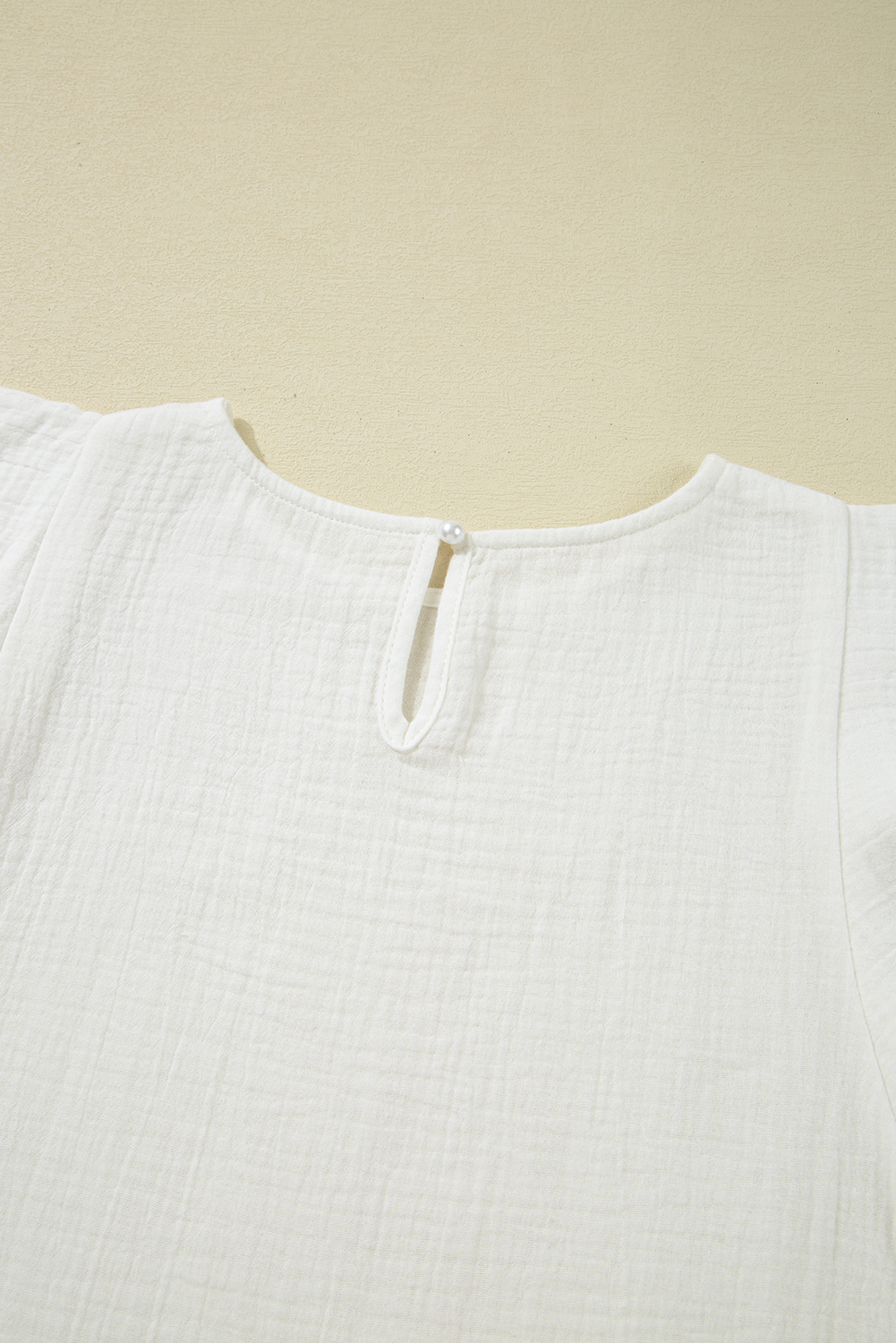 White Crinkled Layered Ruffled Flutter Sleeve Blouse - loveforevers