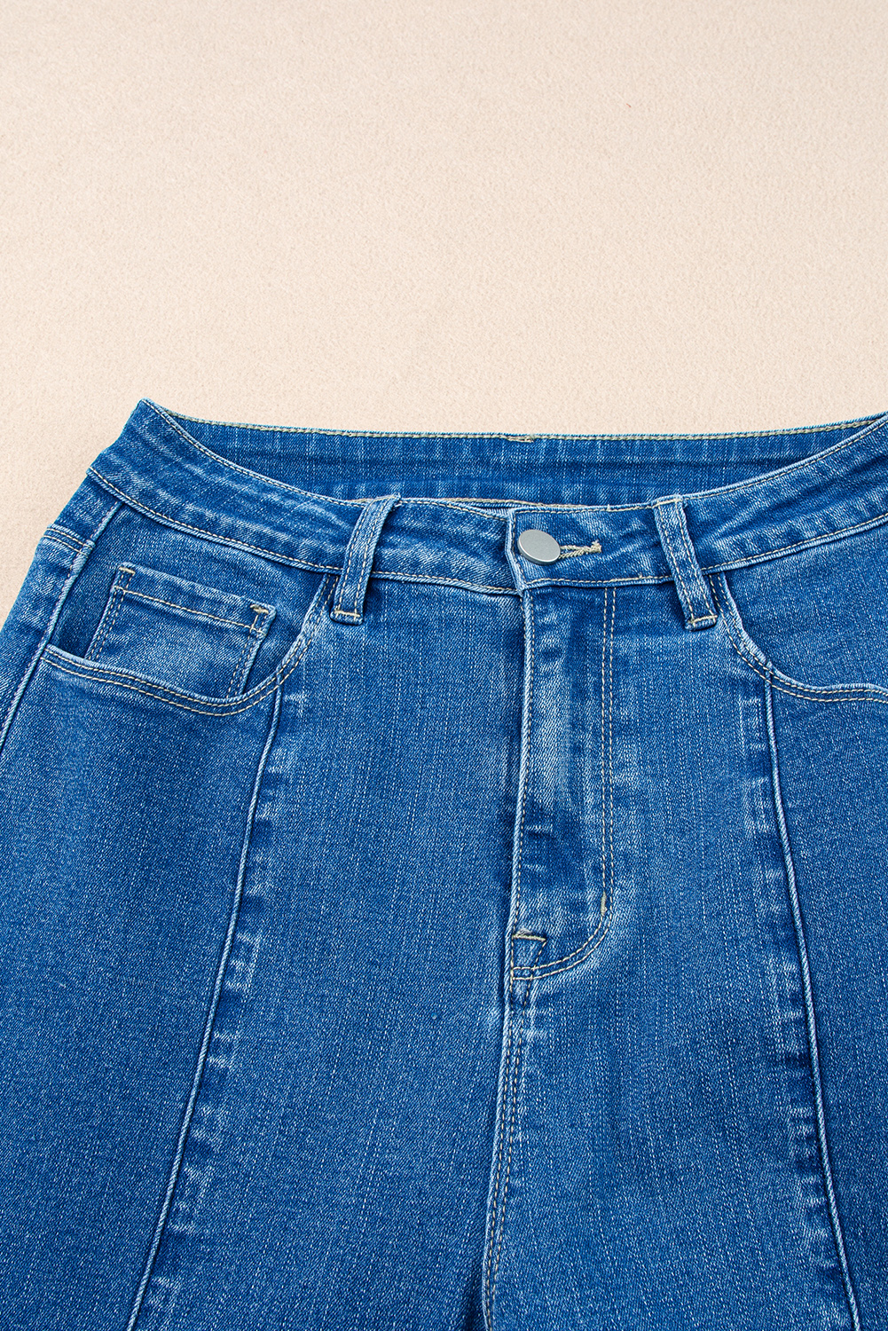 Black Plain Seam Detail Flared Bottom Ankle Length Jeans - loveforevers