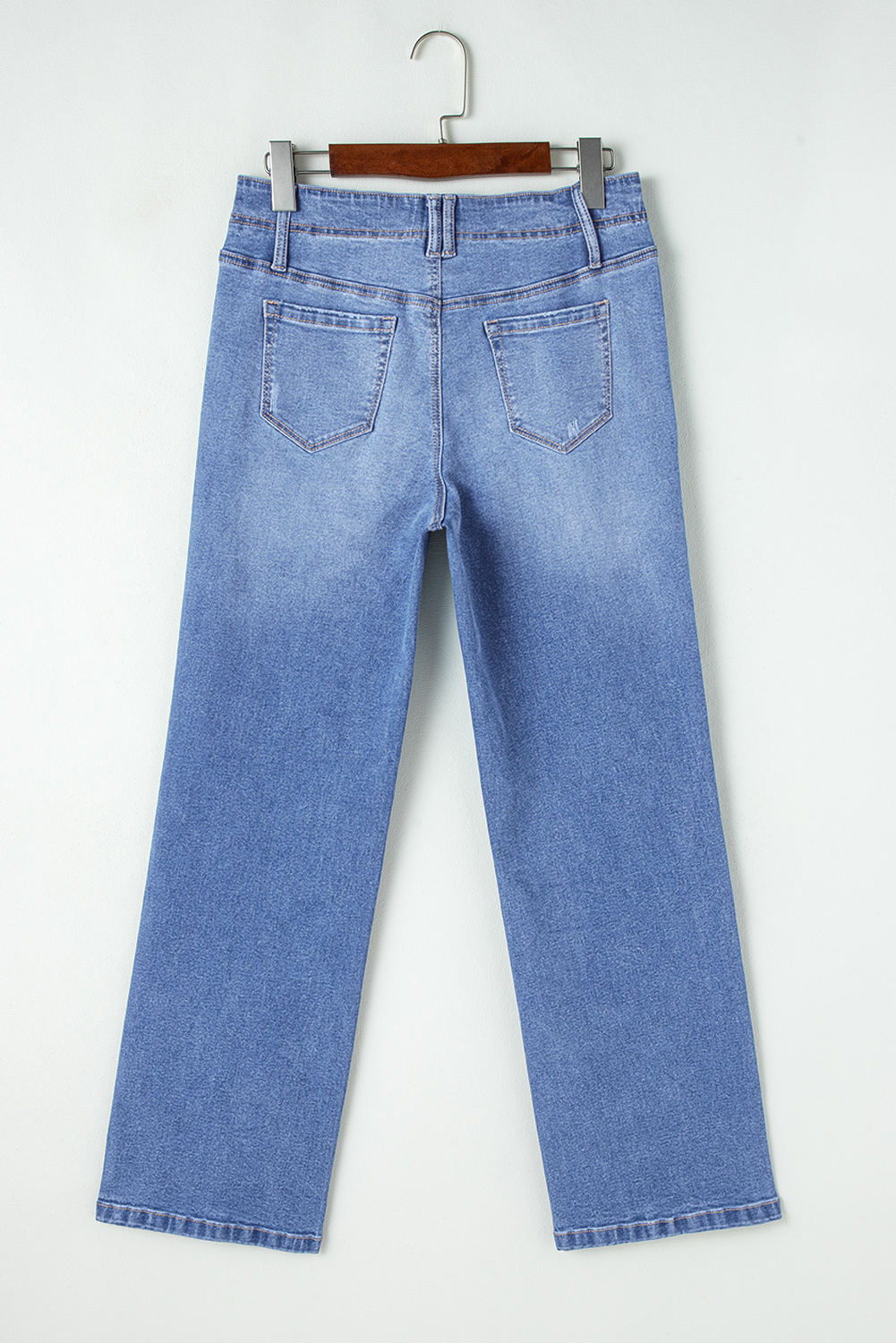 Dusk Blue Loose Straight Leg Cropped High Waist Jeans - loveforevers