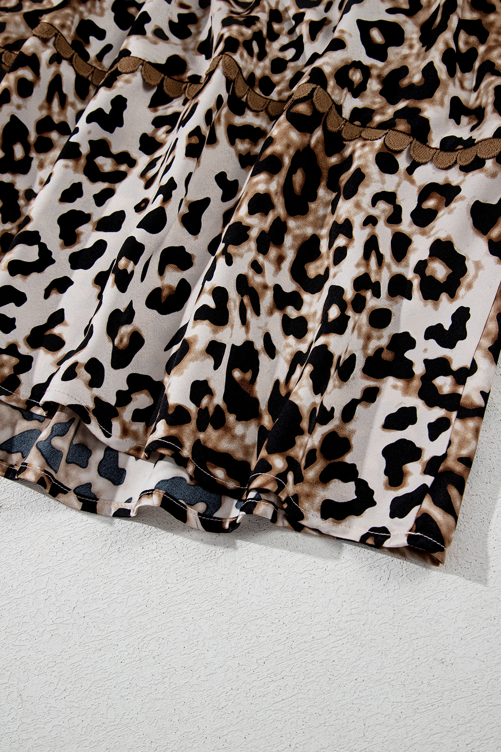 Brown Leopard Print Bubble Sleeve Square Neck Maxi Dress - loveforevers