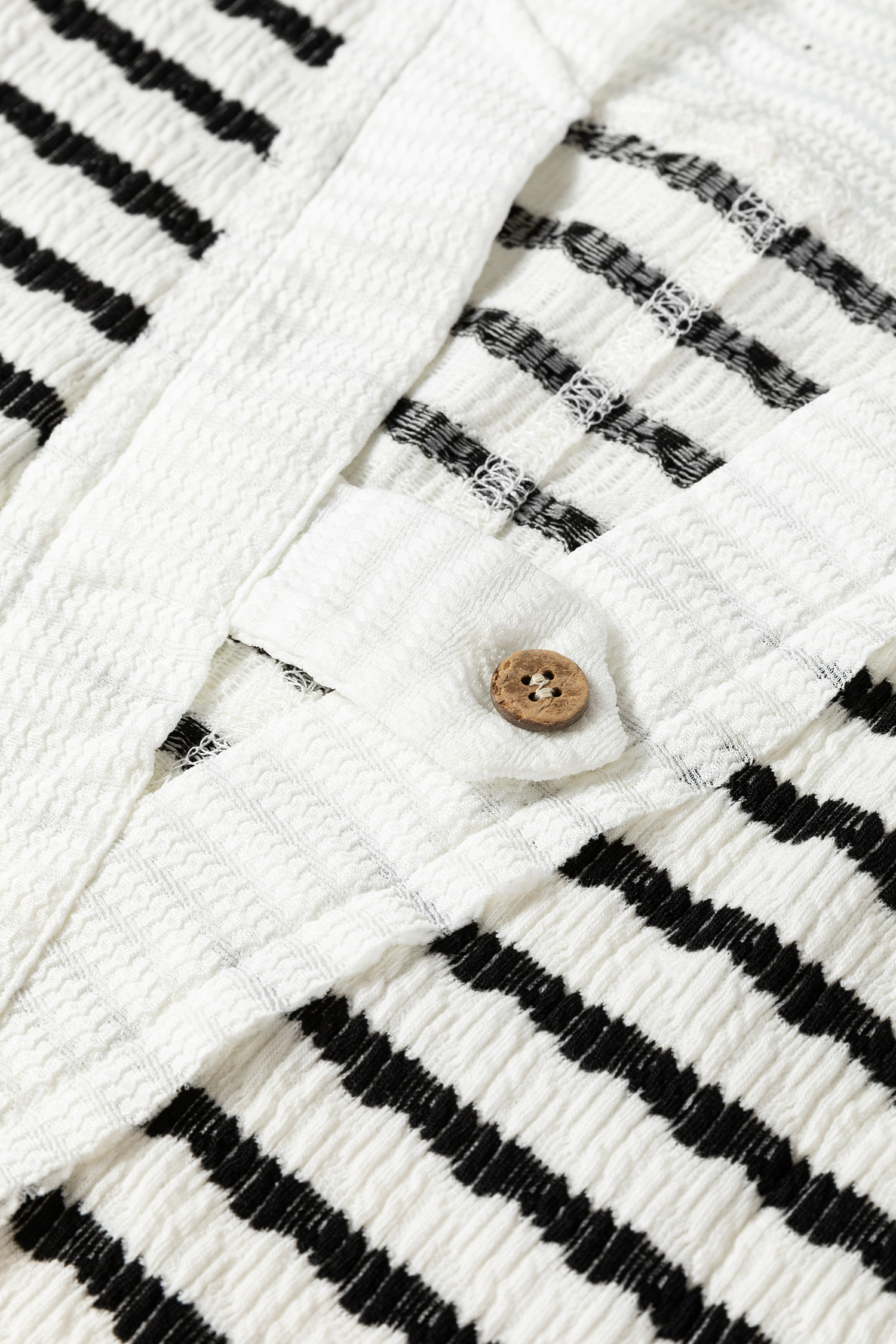 Khaki Stripe Textured Hooded V Neck Casual Long Sleeve Top - loveforevers