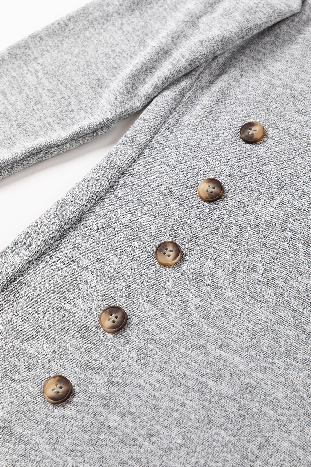 Gray Side Buttons Crew Neck Knit Top - loveforevers