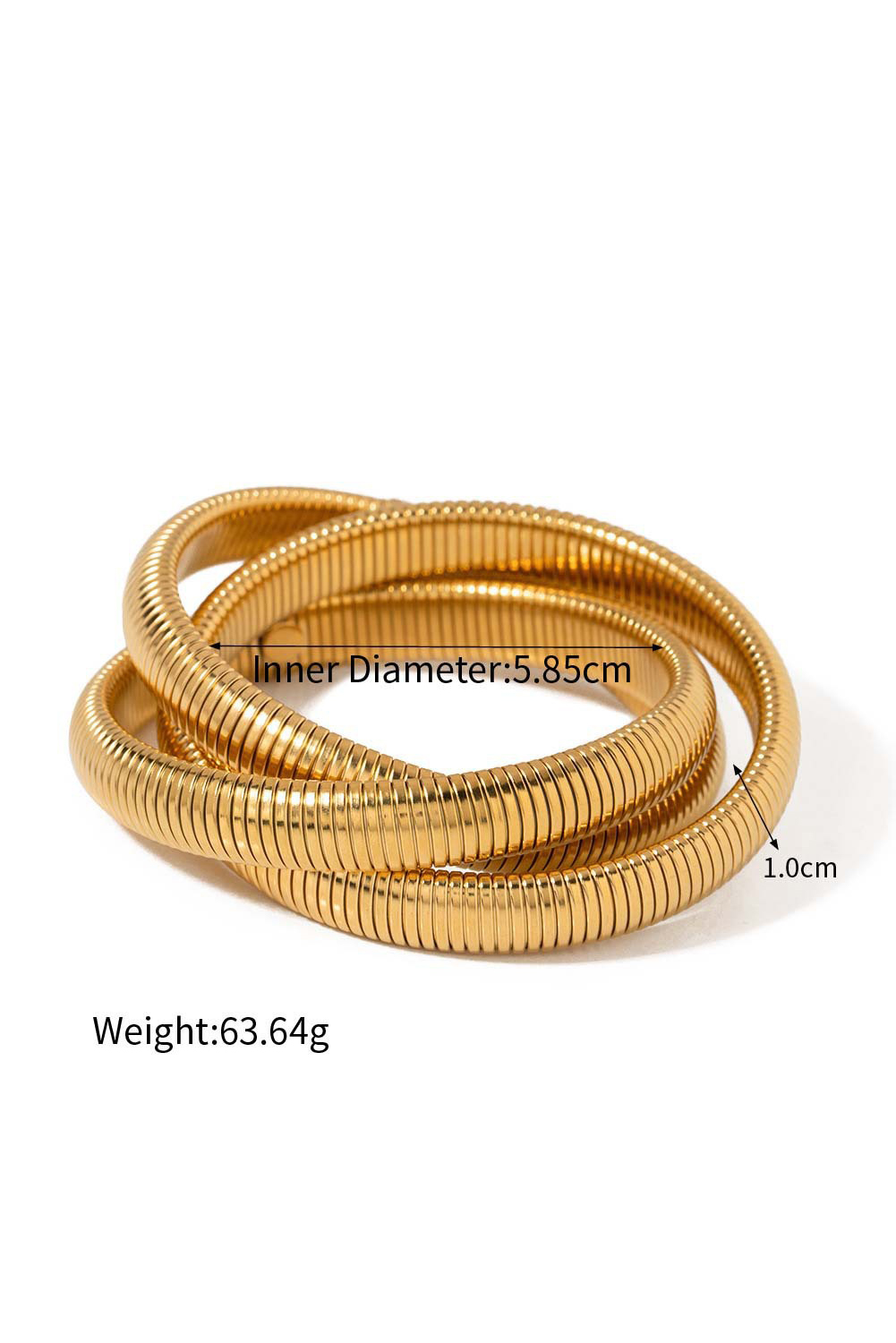 Gold 3 Layers Plated Chunky Alloy Bangle - loveforevers