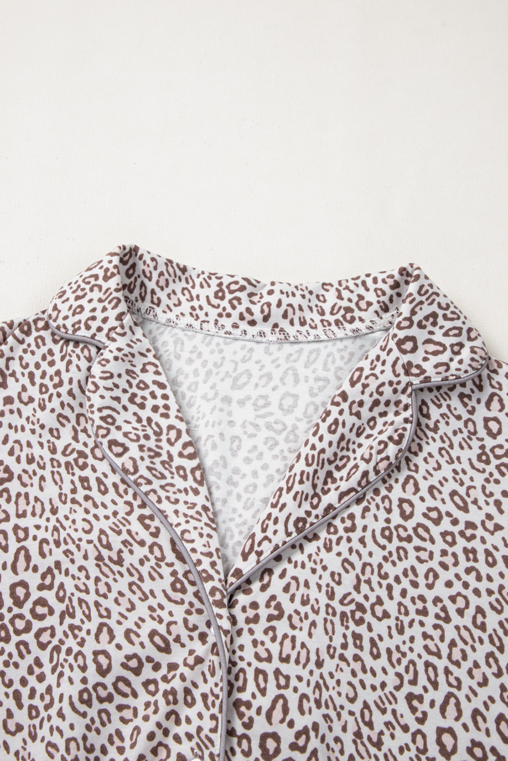 White Leopard Print Long Sleeve and Pants Pajamas Set - loveforevers
