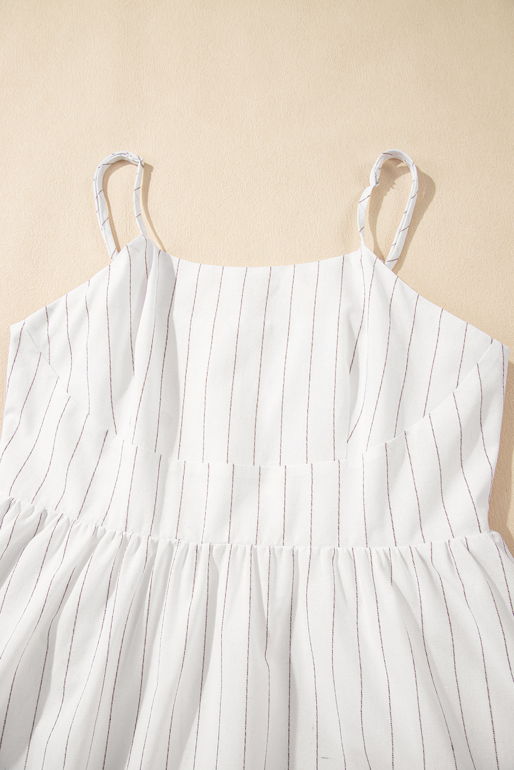Beige Stripe Spaghetti Strap Pocketed High Waist Maxi Dress - loveforevers